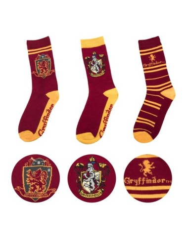 Lot 3 paires de Chaussettes Gryffondor - Du 35 au 45 - Harry Potter