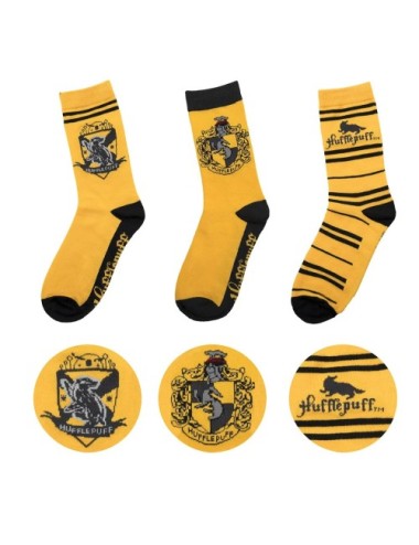 Lot 3 paires de Chaussettes Poufsouffle - Du 35 au 45 - Harry Potter