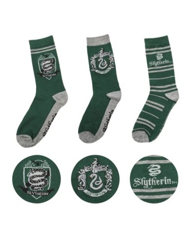 Lot 3 paires de Chaussettes Serpentard - Du 35 au 45 - Harry Potter