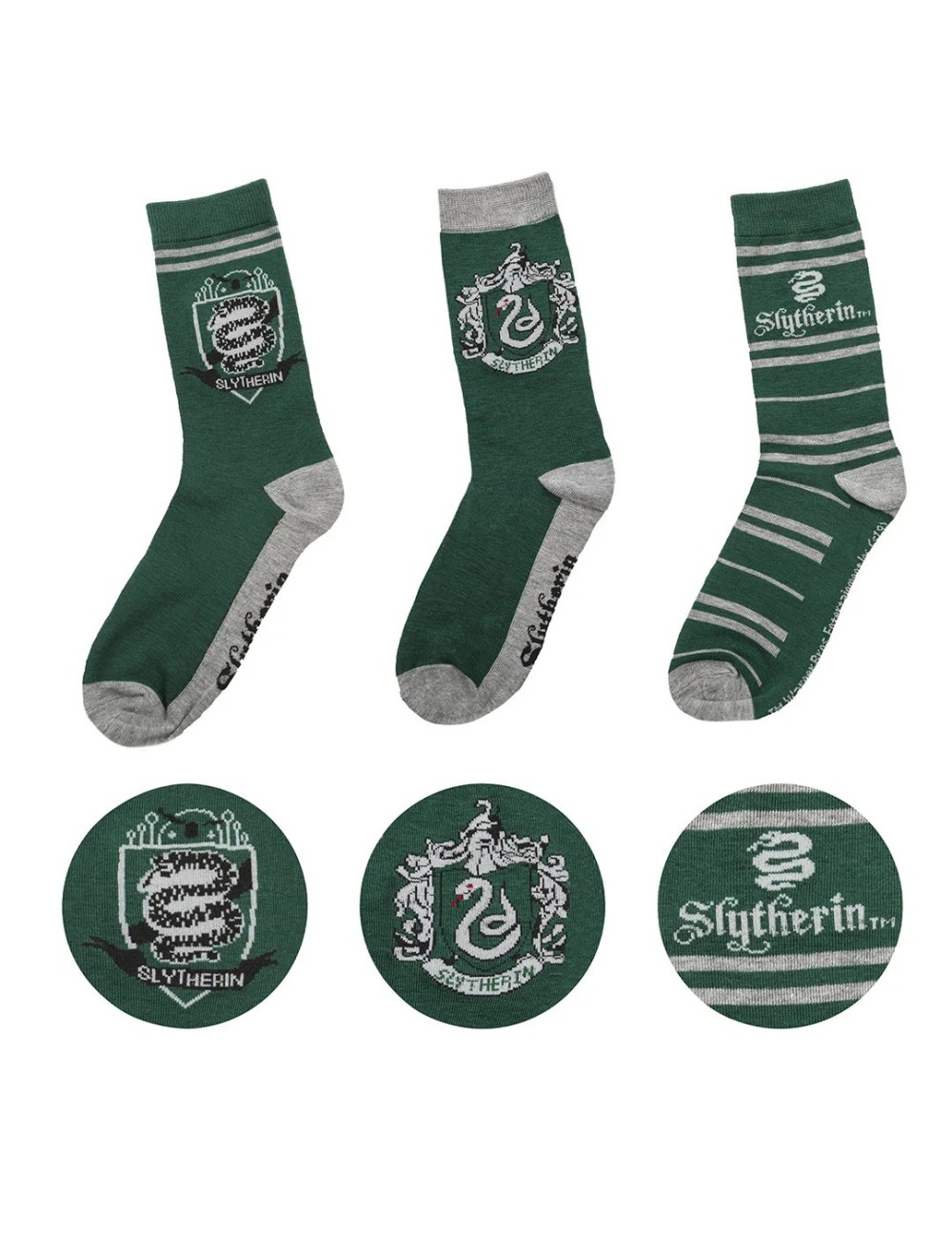 Lot 3 paires de Chaussettes Serpentard - Du 35 au 45 - Harry Potter