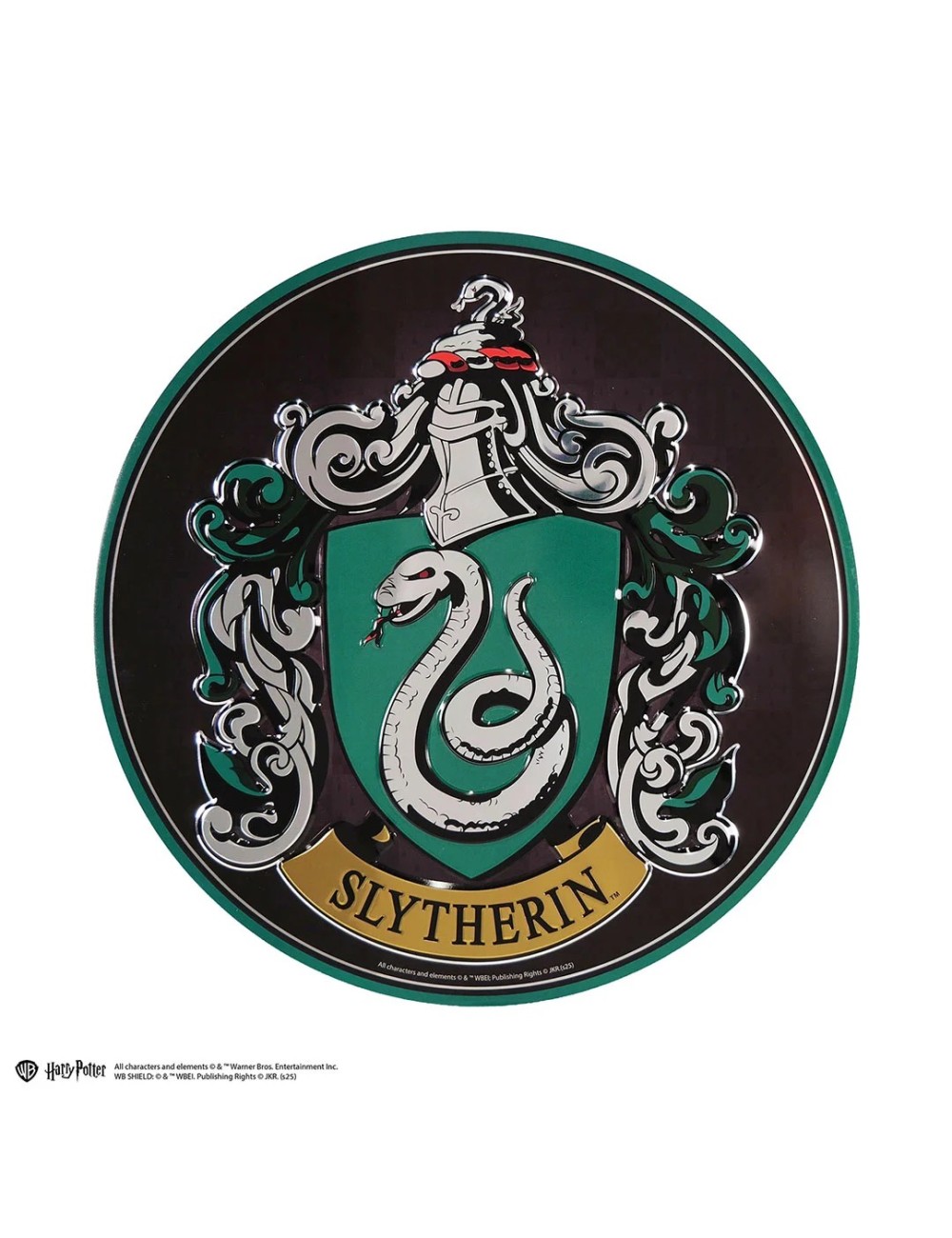 Plaque ronde en aluminium Serpentard - Harry Potter