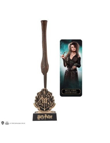 Stylo baguette & support & marque-page lenticulaire Bellatrix Lestrange - Harry Potter