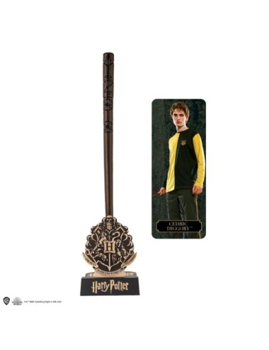 Stylo baguette & support & marque-page lenticulaire Cédric Diggory - Harry Potter