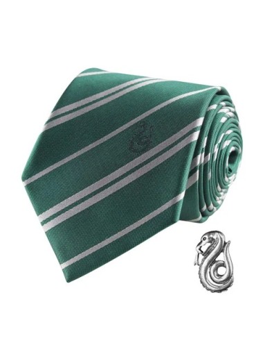 Cravate Deluxe Serpentard avec pin’s - Harry Potter