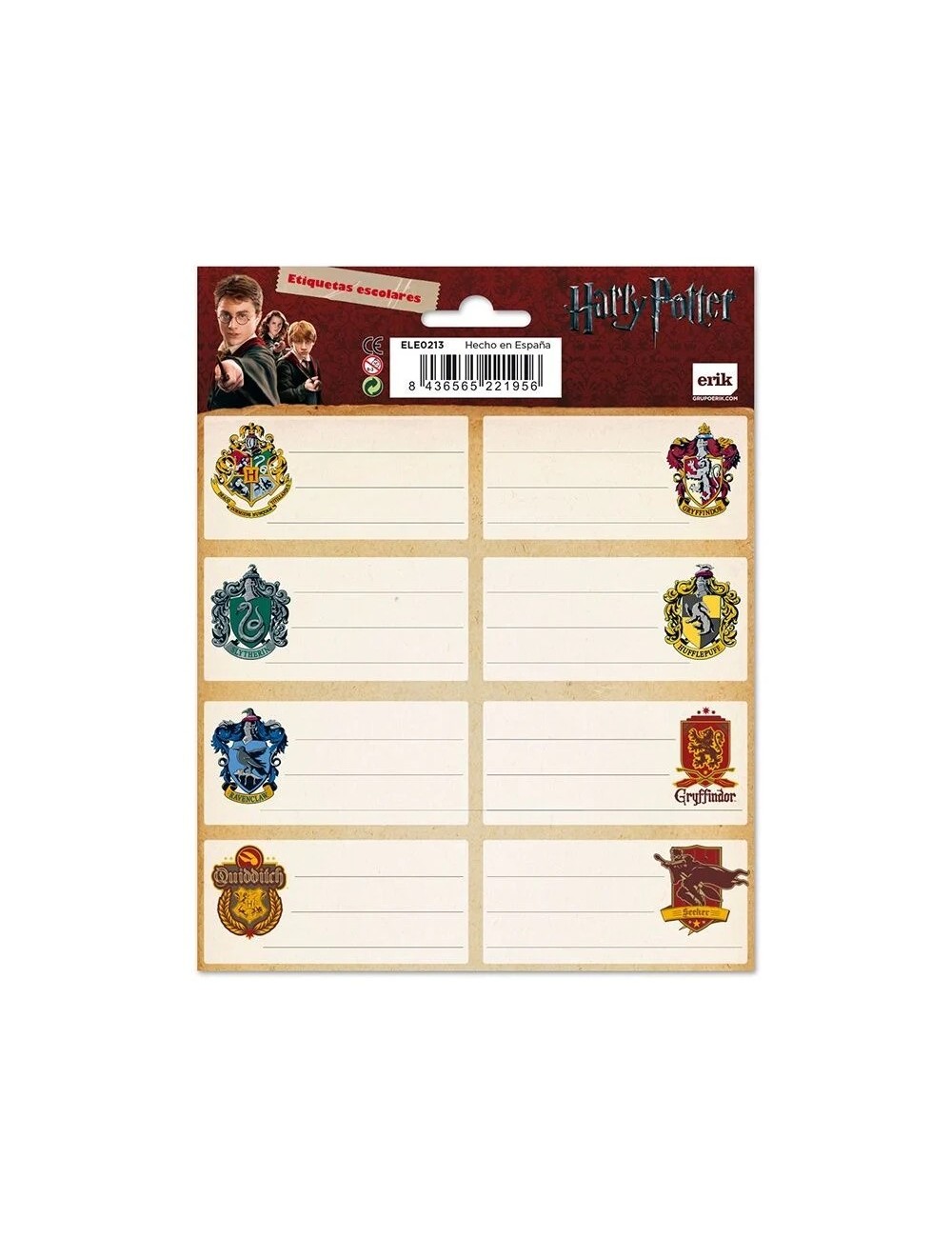 Étiquettes adhésives Harry Potter – Blasons des maisons